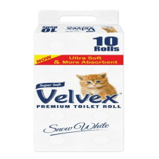 Velvex Toilet Tissue White 10s Unwrapp